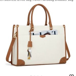 Elegant Cream and Tan Women's Handbag